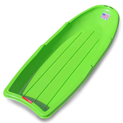 Flexible Flyer Lightning Snow Sleds for Kids & Adults. Plastic Toboggan Sand Slider 48” 3-Pack, blue/green/orange (648-3PK)
