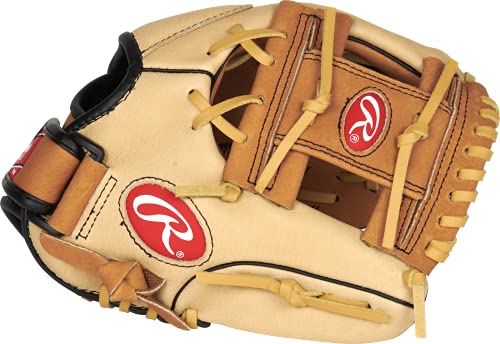 Rawlings Sure Catch Glove Series | T-Ball & Youth Baseball Gloves | Right Hand Throw | 10.5" | Tan/Camel