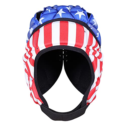 DGXINJUN Soft Shell Protective Headgear 7 V 7 Rugby Headguards Padding Padded Helmet Goalkeeper Adjustable Soccer Goalie Helmet Support Rugby Flag Football Helmet Youth Kids Adults