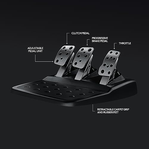 Logitech G920 Driving Force Racing Wheel and Floor Pedals, Real Force Feedback, Stainless Steel Paddle Shifters, Leather Steering Wheel Cover for Xbox Series X|S, Xbox One, PC, Mac - Black