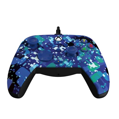 PDP Gaming REMATCH Advanced Wired Controller Licensed for Xbox Series X|S/Xbox One/PC, Customizable, App Supported - Glitch Blue (Amazon Exclusive)