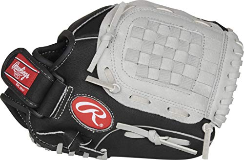 Rawlings boys 10.5" | Ages 6-8 Baseball Glove, Black/Grey, 10.5 inch US