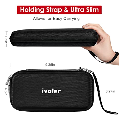 ivoler Carrying Case for Nintendo Switch and NEW Switch OLED Model(2021),Portable Hard Shell Pouch Carrying Travel Game Bag for Switch Accessories Holds 10 Game Cartridge (Black)