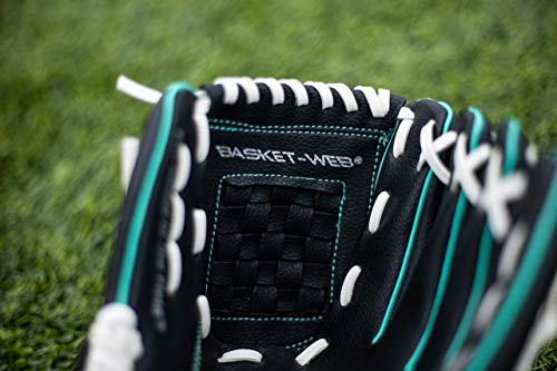 Rawlings | PLAYERS Series T-Ball & Youth Baseball Glove | Right Hand Throw | 10" | Black/Mint/White