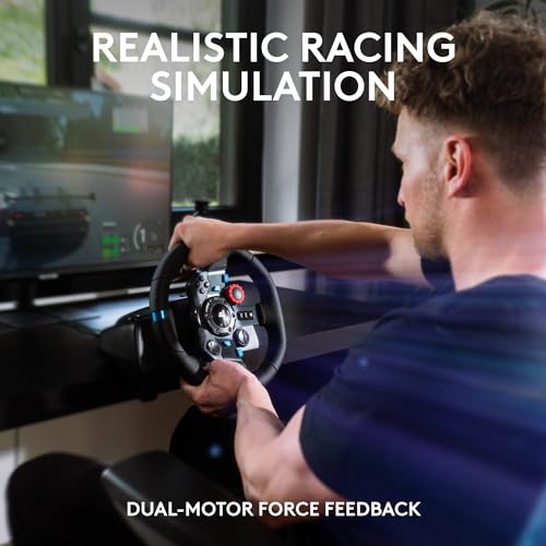 Logitech G29 Driving Force Racing Wheel and Pedals, Force Feedback, Real Leather + Logitech G Driving Force Shifter - For PS5, PS4 and PC, Mac - Black