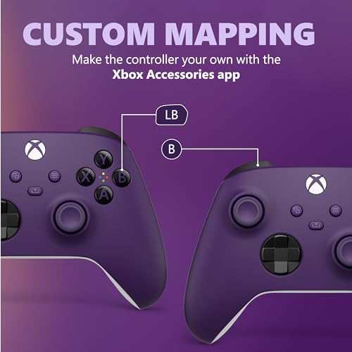 Microsoft Xbox Wireless Controller Astral Purple - Wireless & Bluetooth Connectivity - New Hybrid D-Pad - New Share Button - Featuring Textured Grip - Easily Pair & Switch Between Devices