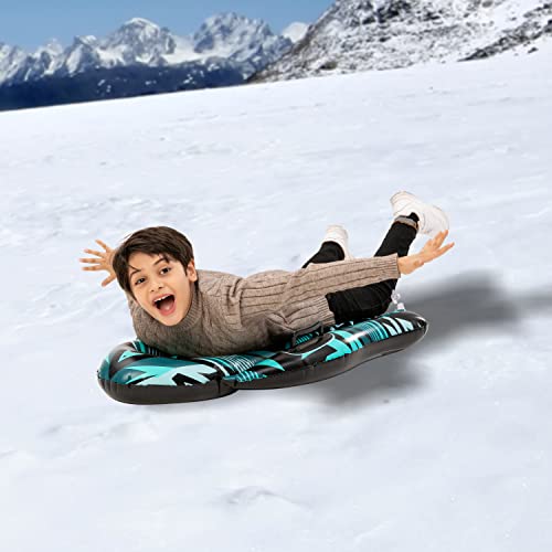 JOYIN Inflatable Snow Sleds (2 Pack), 40" Heavy Duty Snow Tube with Handles, Cold Resistant Snow Sled for Kids and Adults Winter Toys Gifts,Toboggan for Family Winter Outdoor Activities