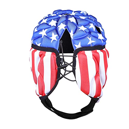 DGXINJUN Soft Shell Protective Headgear 7 V 7 Rugby Headguards Padding Padded Helmet Goalkeeper Adjustable Soccer Goalie Helmet Support Rugby Flag Football Helmet Youth Kids Adults