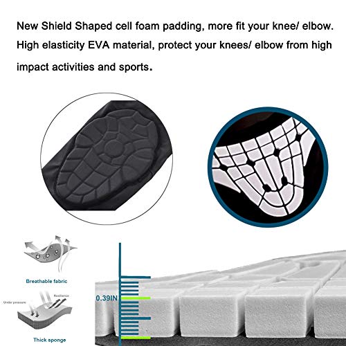 Rejolly Knee and Elbow Pads for Kids 4 PCS Youth Honeycomb Compression Sleeves Pads Guards Sports Protective Gear for Basketball, Baseball, Football, Volleyball, Wrestling, Cycling