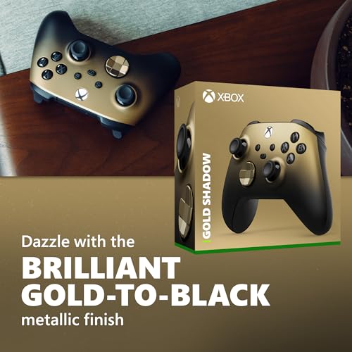 Xbox Wireless Controller Gold Shadow Special Edition - Wireless & Bluetooth Connectivity - New Hybrid D-Pad - New Share Button - Featuring Textured Grip - Easily Pair & Switch Between Devices