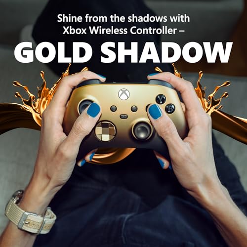 Xbox Wireless Controller Gold Shadow Special Edition - Wireless & Bluetooth Connectivity - New Hybrid D-Pad - New Share Button - Featuring Textured Grip - Easily Pair & Switch Between Devices