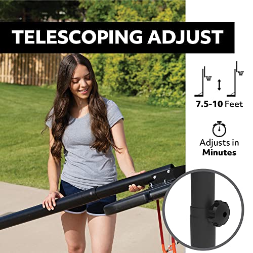 Lifetime Height Adjustable Portable Basketball Hoop Pro Court System, 44 Inch Backboard, Red/White