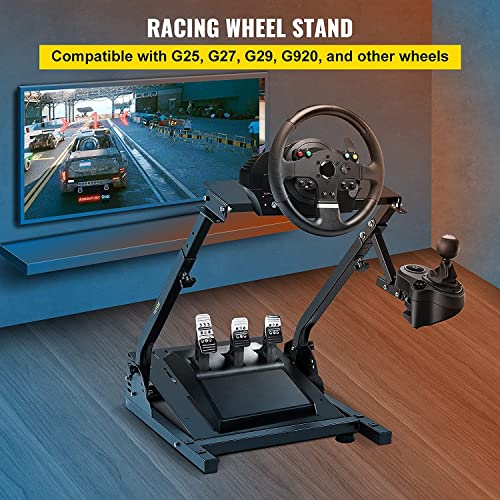 VEVOR G920 Racing Steering Shifter Mount fit for Logitech G27 G25 G29 Gaming Stand Wheel Pedals NOT Included, Black