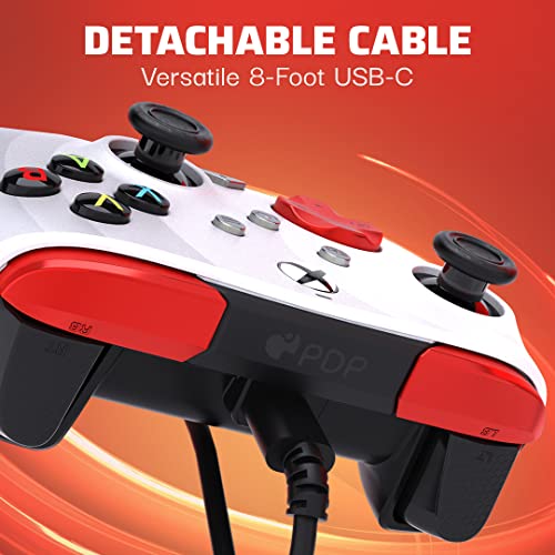 PDP Gaming REMATCH Advanced Wired Controller Licensed for Xbox Series X|S/Xbox One/PC, Customizable, App Supported - Radial White