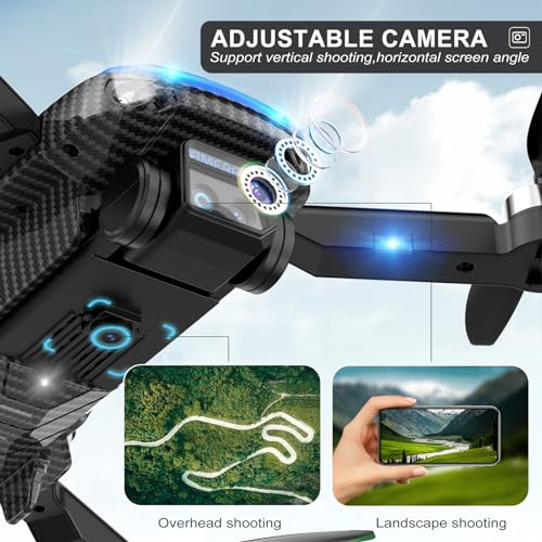 4K Camera Mini Drone - Foldable, Adjustable Lens, Headless Mode, One Key Take Off/Land,Carrying Case, Adjustable Lens, for Kids, Adults, Beginners