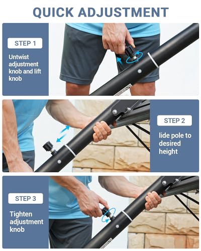 WIN.MAX Basketball Hoop Outdoor 3.8-10ft Adjustable Height, 44inch Backboard, Swimming Pool Basketball Hoop & Goal for Kids/Adults Indoor