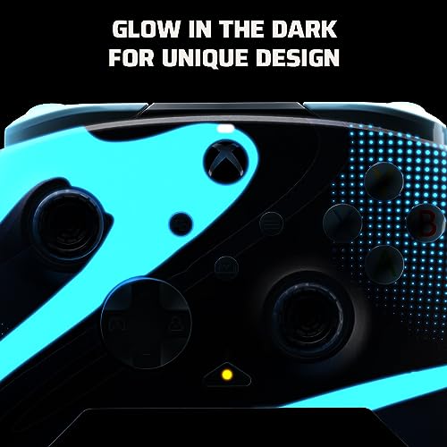 PDP REMATCH GLOW Advanced Wired Controller Licensed For Xbox Series X|S, Xbox One, & Windows 10/11 PC: Blue Tide (Glow in the Dark)