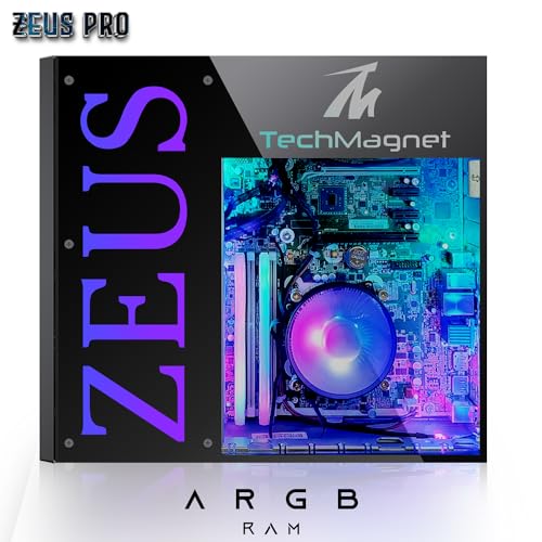 TechMagnet Gaming Desktop PC, Intel i5 4th Gen, Zeus Pro 4, GT 1030 2GB DDR5, 16GB RAM ARGB, 256GB SSD + 1TB HDD, MTG 24 Inch 144hz Curved Gaming Monitor, RGB Kit, Win 10 Pro (Renewed)