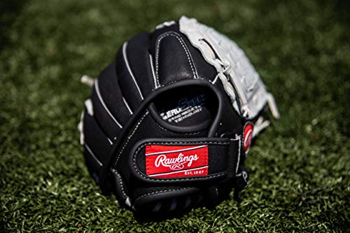 Rawlings boys 10.5" | Ages 6-8 Baseball Glove, Black/Grey, 10.5 inch US