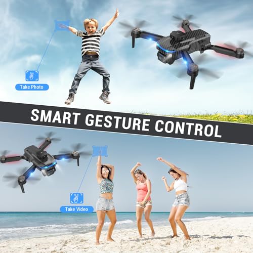4K Camera Mini Drone - Foldable, Adjustable Lens, Headless Mode, One Key Take Off/Land,Carrying Case, Adjustable Lens, for Kids, Adults, Beginners
