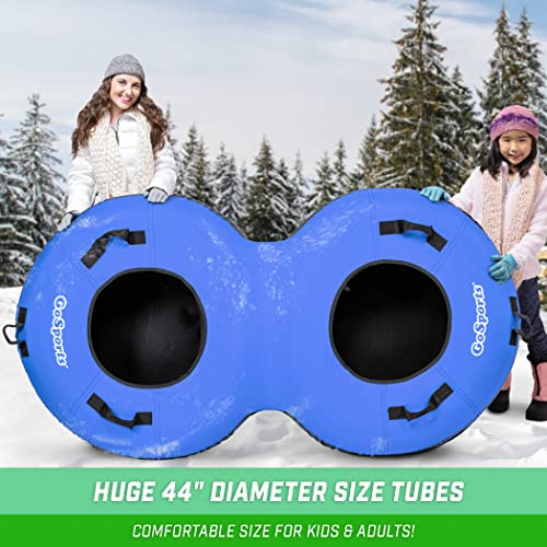 GoSports Heavy Duty 2 Person Winter Snow Tube with Premium Canvas Cover - America, Blue, Red or Retro