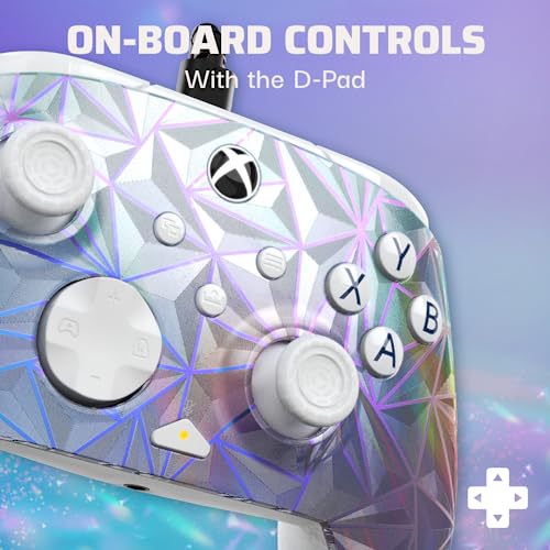 PDP Gaming REMATCH Advanced Wired Controller Licensed for Xbox Series X|S/Xbox One/PC, Customizable, App Supported - Frosted Diamond (Amazon Exclusive)