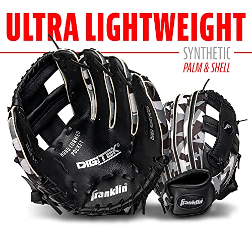 Franklin Sports Kids Baseball Gloves - RTP Youth Teeball Glove + Ball Set - Boys + Girls Mitt Set - Kids + Toddlers - Right Hand Throw - Black - 9.5"