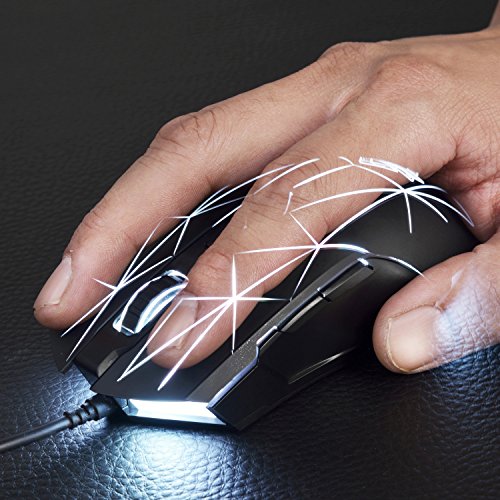 FIRSTBLOOD ONLY GAME. AJ52 Watcher RGB Gaming Mouse, Programmable 7 Buttons, Ergonomic LED Backlit USB Gamer Mice Computer Laptop PC, for Windows Mac OS Linux, Star Black