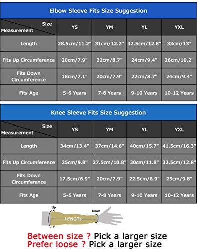 Rejolly Knee and Elbow Pads for Kids 4 PCS Youth Honeycomb Compression Sleeves Pads Guards Sports Protective Gear for Basketball, Baseball, Football, Volleyball, Wrestling, Cycling