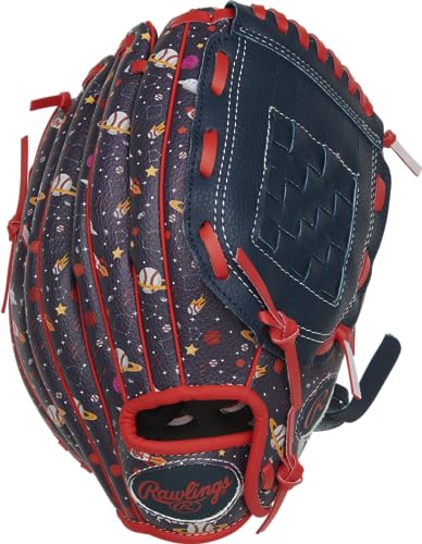 Rawlings | PLAYERS SERIES Youth Baseball Glove | Right Hand Throw | 10" - Basket Web | Navy/Space