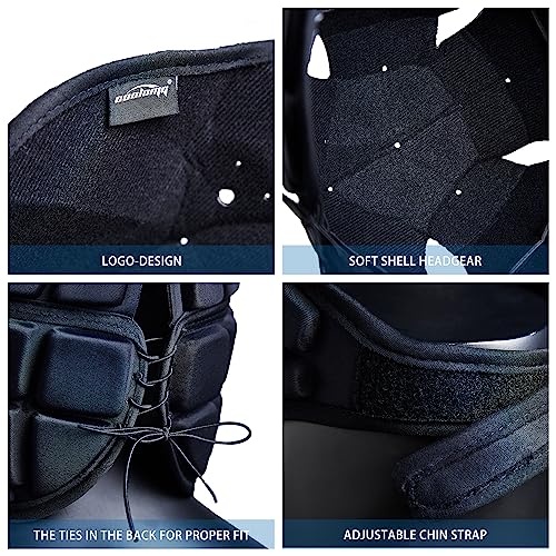 COOLOMG Soft Football Helmet 7v7 Soft Shell Rugby Flag, Padded Headgear Soccer Goalie Goalkeeper Head Protector Adjustable for Youth Kids