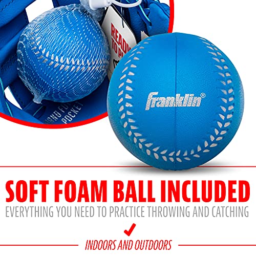 Franklin Sports Kids Baseball Gloves - RTP Youth Teeball Glove + Ball Set - Boys + Girls Mitt Set - Kids + Toddler - Right Hand Throw - 9.5" - Blue