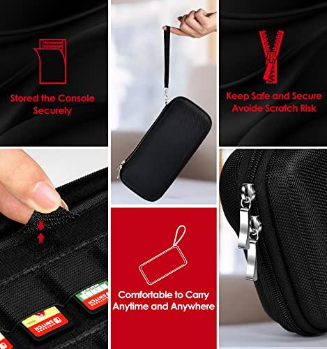 ivoler Carrying Case for Nintendo Switch and NEW Switch OLED Model(2021),Portable Hard Shell Pouch Carrying Travel Game Bag for Switch Accessories Holds 10 Game Cartridge (Black)