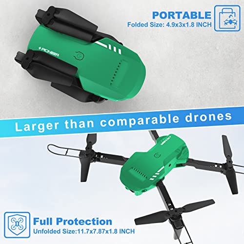 RADCLO Drone with Camera - 1080P HD FPV Foldable Drone with Carrying Case, 2 Batteries, 90° Adjustable Lens, One Key Take Off/Land, Altitude Hold, 360° Flip, Toys Gifts for Kids and Adults