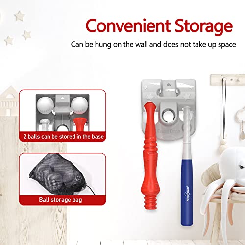 EagleStone T Ball Sets for Kids 3-5, 5-8, Tee Ball Set for Toddlers, Baseball Outdoor Toy Includes 6 Large Balls, Adjustable Teeball Batting Tee, Tball Games for Boys & Girls, Kids Ages 3-12 Years