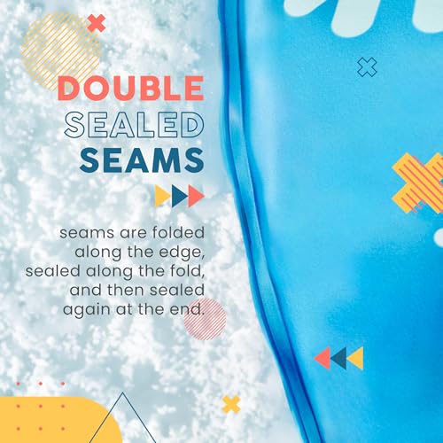 Sunlite Sports Polar Bear Snow Tube - Heavy Duty Snow Sled Toboggan for Winter, Inflatable Saucer with Dual Sealed Seams, Comfortable Grip Handles, Airtight Boston Valve, Repair Patch Kit