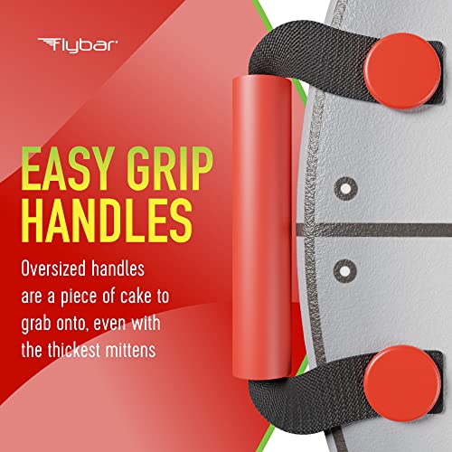 Flybar Snow Sled for Kids - Foam Saucer Disc Sled, Ages 6+, Easy Grip Handles, Durable with Slick Bottom & PE Core Build, Lightweight Sleds for Kids, Snow Toys for Kids Outdoor, Up to 110 lbs, 26"