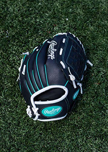 Rawlings | PLAYERS Series T-Ball & Youth Baseball Glove | Right Hand Throw | 10" | Black/Mint/White