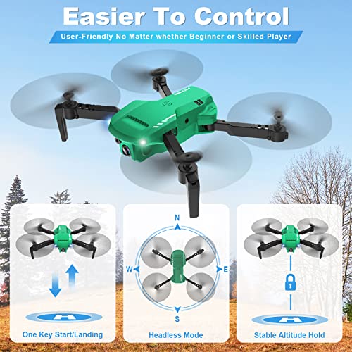 RADCLO Drone with Camera - 1080P HD FPV Foldable Drone with Carrying Case, 2 Batteries, 90° Adjustable Lens, One Key Take Off/Land, Altitude Hold, 360° Flip, Toys Gifts for Kids and Adults