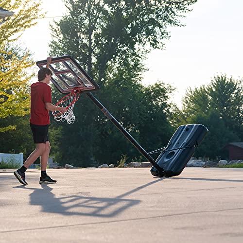 Lifetime Height Adjustable Portable Basketball Hoop Pro Court System, 44 Inch Backboard, Red/White