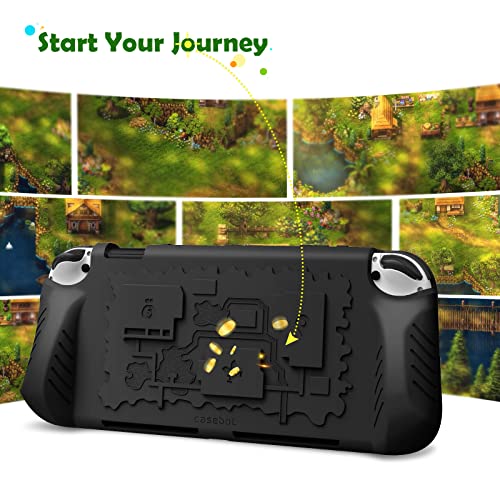 Fintie Case for Nintendo Switch OLED Model 2021with 3 Game Card Slots, Anti-Slip Soft Silicone Shockproof Protective Cover, Ergonomic Grip Case for Switch OLED Model Console 7.0", Black