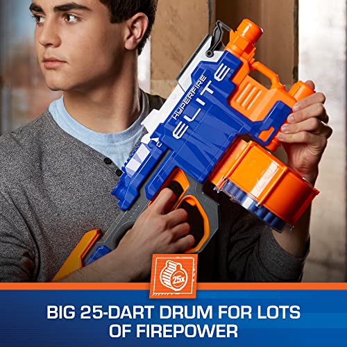 Nerf HyperFire Motorized Elite Blaster, 25-Dart Drum, Fires Up To 5 Darts Per Second, Includes 25 Official Nerf Elite Darts (Amazon Exclusive)