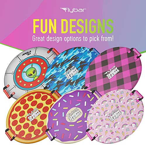 Flybar Snow Sled for Kids - Foam Saucer Disc Sled, Ages 6+, Easy Grip Handles, Durable Slick Bottom & PE Core Build, Lightweight Sleds for Kids, Snow Toys for Kids, Up to 110 lbs, 26" - Pink Donut