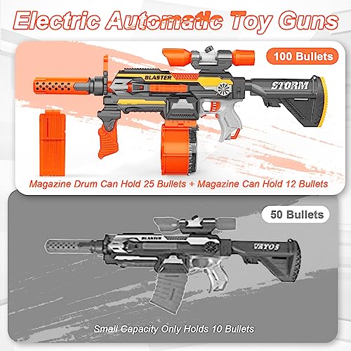 Xmifer Toy Guns Electric Machine Gun for Nerf Guns Automatic, Nerf Guns Sniper with Scope, 2 Magazines Tactical Vest Kit with 100 Darts, Nerf Guns for Kids Ages 8-12 Toy Gifts for Birthday Christmas
