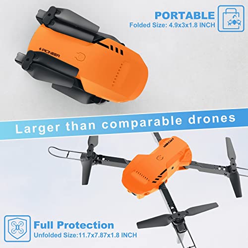 RADCLO Drones for Kids and Adults - Drone with camera 1080P HD, FPV Foldable Drone with Carrying Case, 2 Batteries, 90° Adjustable Lens, One Key Take Off/Land, Altitude Hold, 360° Flip, Toys Gifts
