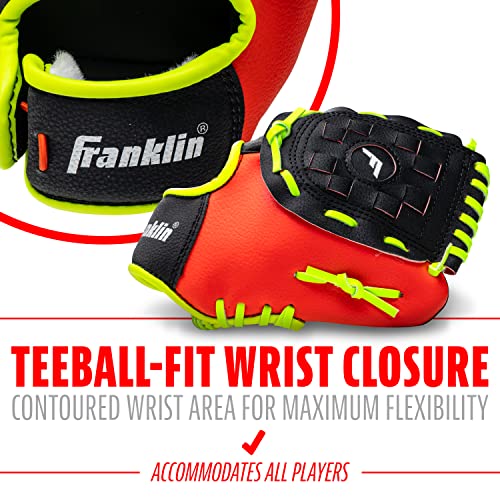 Franklin Sports Kids Baseball Glove - NeoGrip Boys + Girls Youth Tball Glove - Toddler Teeball + Baseball Mitt - Right Hand Throw - Red - 9.0"
