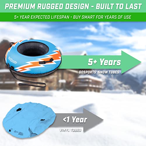 GoSports 44 in Heavy-Duty Winter Snow Tube with Premium Canvas Cover - Commercial Grade Sled - Choose Your Style