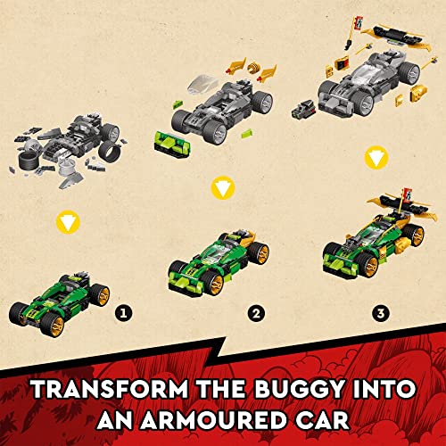 LEGO NINJAGO Lloyd’s Race Car EVO, 71763 Toys for Kids 6 Plus Years Old with Quad Bike, Cobra & Python Snake Figures, Collectible Mission Banner Set