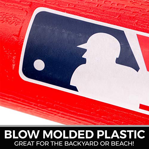 Franklin Sports Plastic Baseball Bat + Ball Set - MLB Kids Plastic Bats - Lightweight Kids Bat + Plastic Baseball Set - 30" Youth Baseball Bat - Red