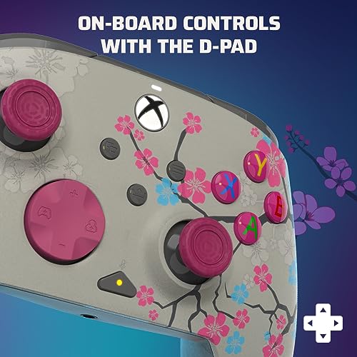 PDP REMATCH GLOW Advanced Wired Controller Licensed For Xbox Series X|S, Xbox One, & Windows 10/11 PC: Pink Cherry Blossom (Glow in the Dark)